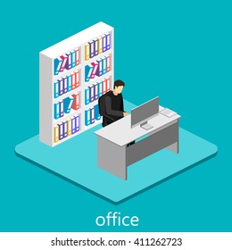 isometric interior of director's office