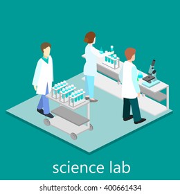 Isometric interior of science laboratory