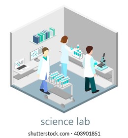 Isometric Interior Of Science Laboratory