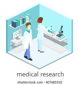 Isometric interior of science laboratory