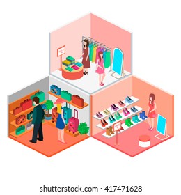 Isometric interior of shop