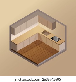 Isometric interior vector for decorate modern design