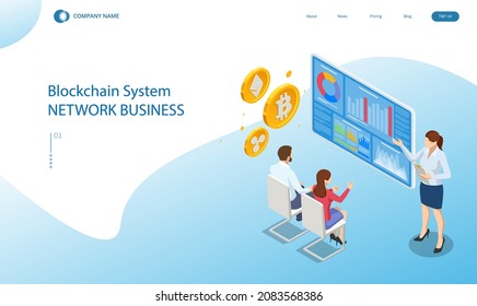 Isometric invest in digital money, increase income, profit. Digital Wallet technology for cryptocurrency ethereum, bitcoin. Digital wallet application on mobile