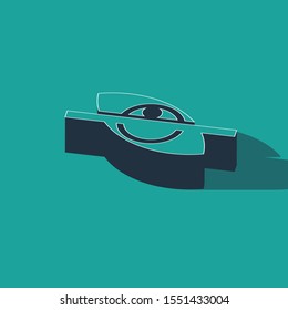 Isometric Invisible or hide icon isolated on green background.  Vector Illustration