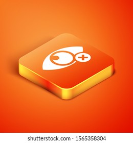 Isometric Invisible or hide icon isolated on orange background.  Vector Illustration