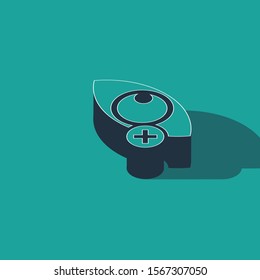 Isometric Invisible or hide icon isolated on green background.  Vector Illustration