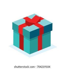 Isometric isolated gift present box