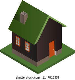Isometric isolated house icon. Vector illustration.