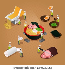 Isometric Japanese Ramen Making