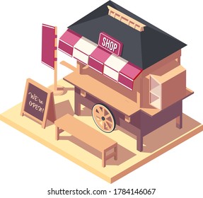 isometric japanese streetfood vector illustration