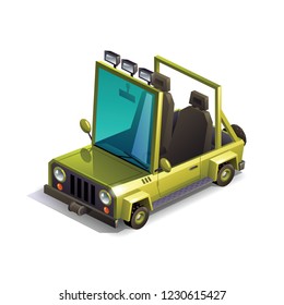 Isometric Jeep Illustration