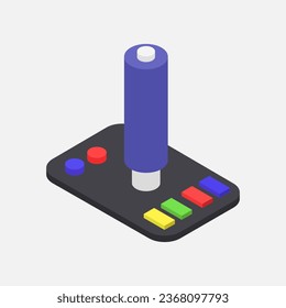 Isometric joypad ilustrado en un fondo