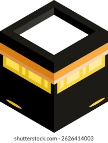 Ilustração isométrica Kaaba - Um vetor de design moderno e plano da Sagrada Kaaba em Meca