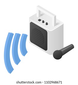 Isometric karaoke speaker icon. Illustration of isometric karaoke speaker vector icon for web design isolated on white background