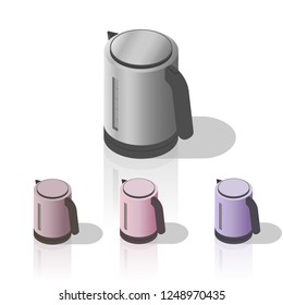 Isometric kettle isolated