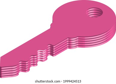 Isometric Key vector Illustration Design
