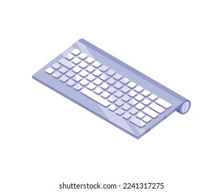 isometric keyboard computer icon isolated design