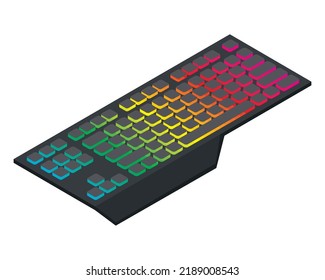 isometric keyboard device with colors