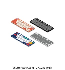 Isometrisches Tastaturset - mechanischer Tastaturvektor