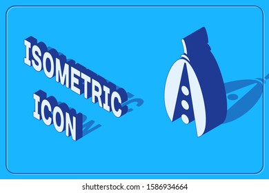 Isometric Kidney beans icon isolated on blue background.  Vector Illustration