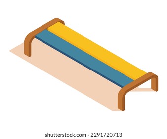 Isometric kids playground item. Isolated icon of play equipment for children. Sports equipment element. Vector illustration