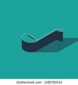 Isometric Kitchen ladle icon isolated on green background. Cooking utensil. Cutlery spoon sign.  Vector Illustration