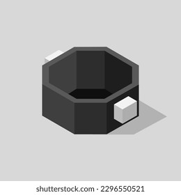 Isometric kitchen pot on a background