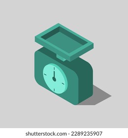 Isometric kitchen scale on a white background