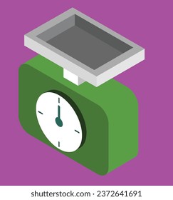 isometric kitchen scale test vector design illustration