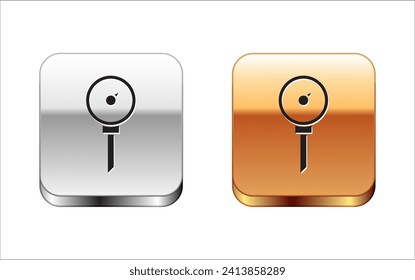 Isometric Kitchen thermometer icon isolated on white background. Red, blue and green square button. Vector