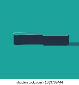 Isometric Knife icon isolated on green background. Cutlery symbol.  Vector Illustration