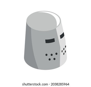 Isometric knight armor helmet icon on white background 3d vector illustration