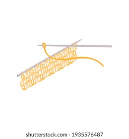 Isometric knitting composition with isolated images of knitting needlework vector illustration