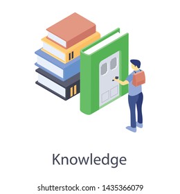 
Isometric knowledge books vector design 
