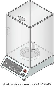 Vector de balance analítico de laboratorio isométrico