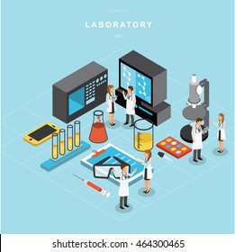 Isometric laboratory vector design set A