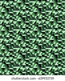 Isometric  labyrinth. Abstract vector seamless pattern