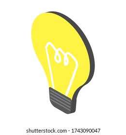Isometric of Lamp icon in trendy flat style. Vector illustration. EPS 10.