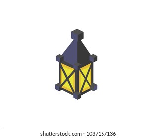 Isometric Lamp Isolated
