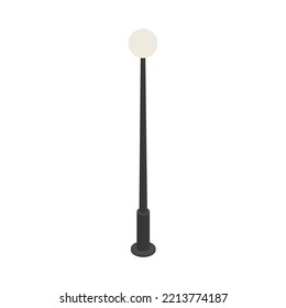 Isometric lamppost with round lamp icon 3d vector illustration