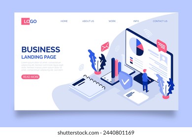 Isometric landing page vector design in eps 10