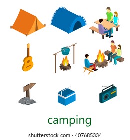 Isometric Landscape For Camping