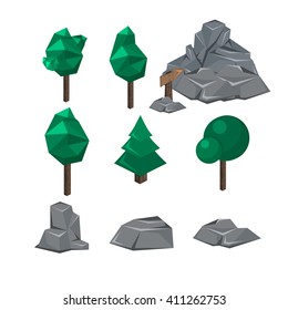 Isometric landscape for camping. Create your own world.