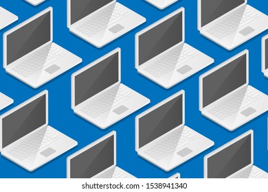 isometric laptop background.flat design. modern design