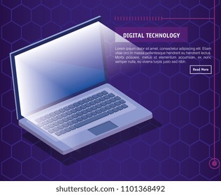 isometric laptop digital technology