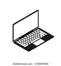 Isometric laptop in flat on a white background. Isometric notebook. Vector.