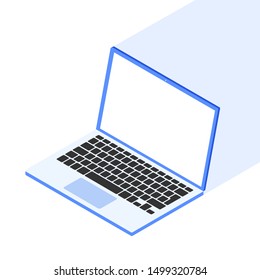 Isometric laptop isolated on a white. Vector illustration.