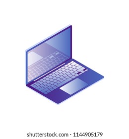 Isometric Laptop on white background. Flat vector illustration EPS10.