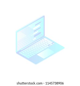 Isometric Laptop on white background. Flat vector illustration EPS10.