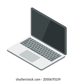 Isometric laptop. Vector 3d illustration isolated on white background.